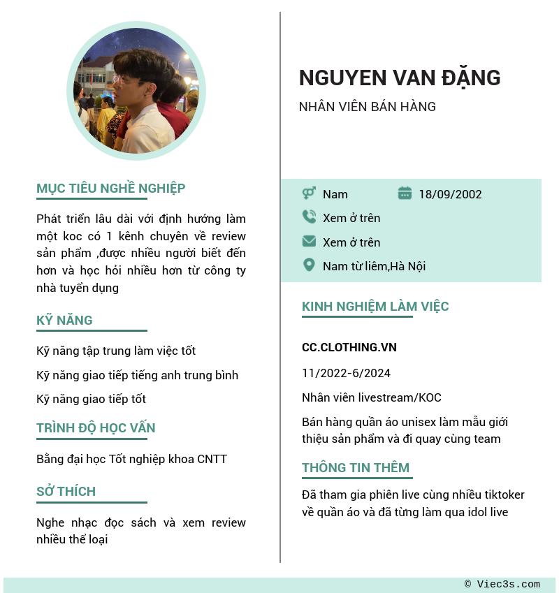 CV ứng viên