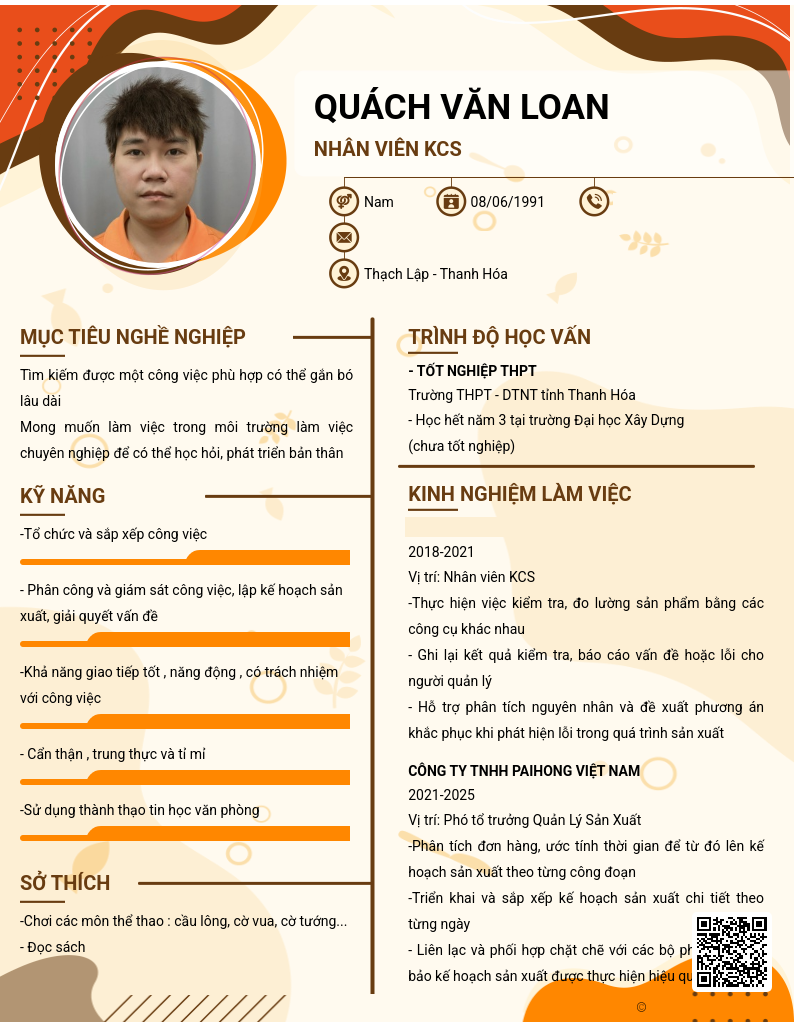 CV ứng viên