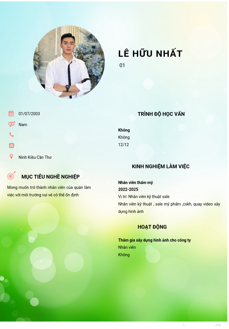 CV ứng viên