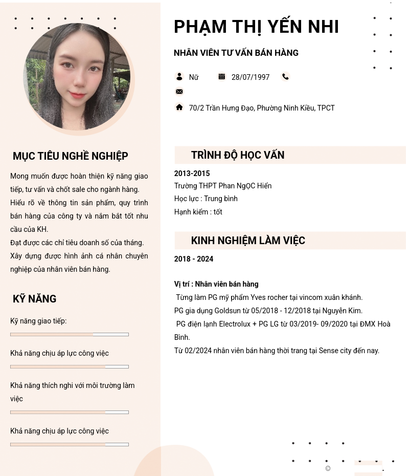 CV ứng viên
